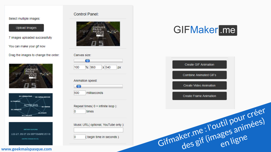 Gifmaker, outil en ligne pour créer des gif et images animées